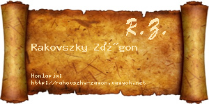 Rakovszky Zágon névjegykártya